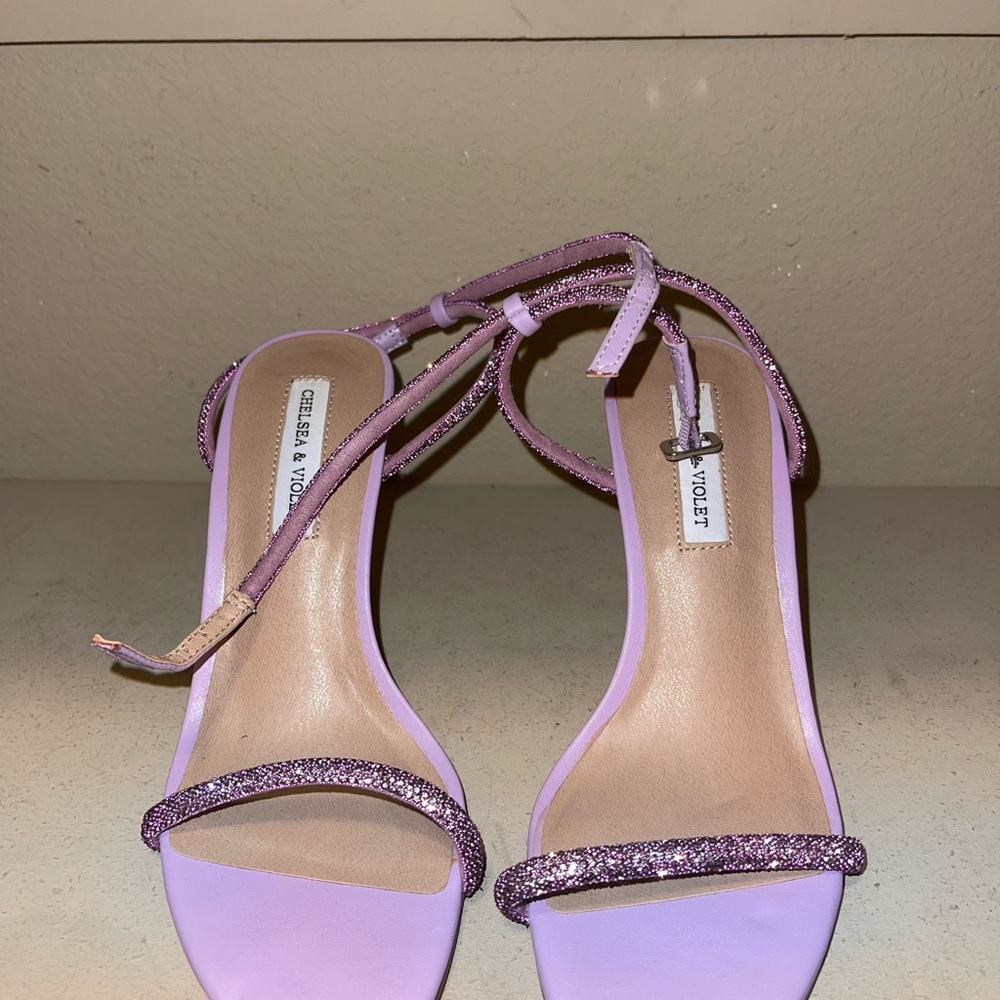 Chelsea & Violet Lavender Glitter Heels